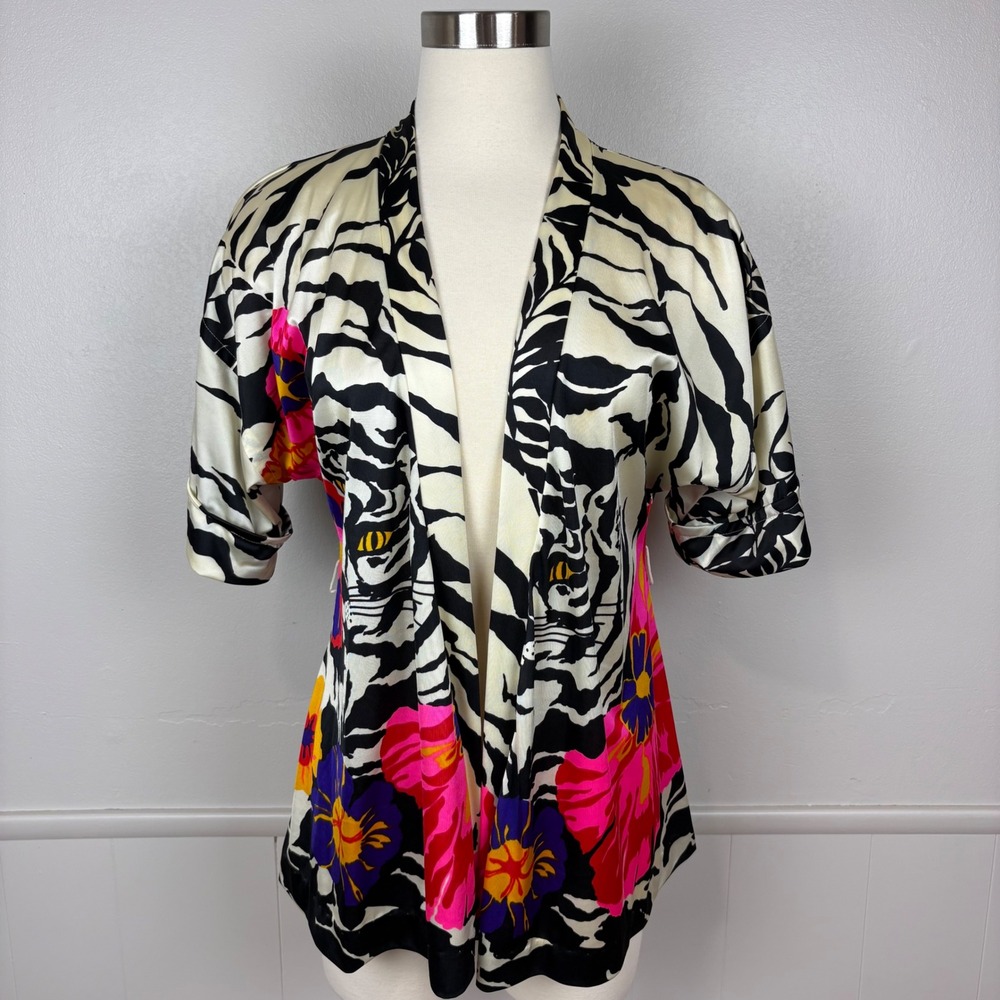 Vintage Sea Lure‎ California JCPenney Swim Cover Up Size L Tiger Floral Combo
